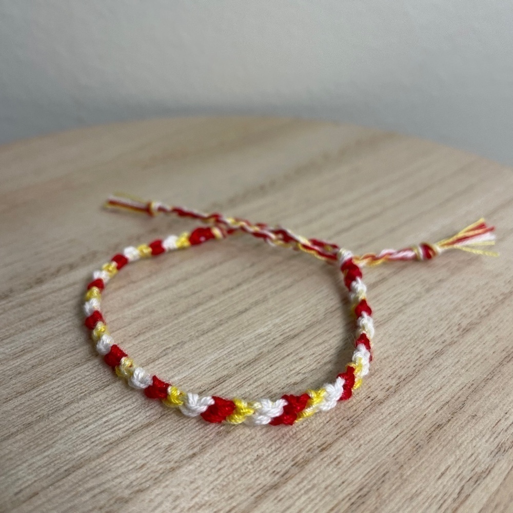 White Yellow Red Woven Bracelet